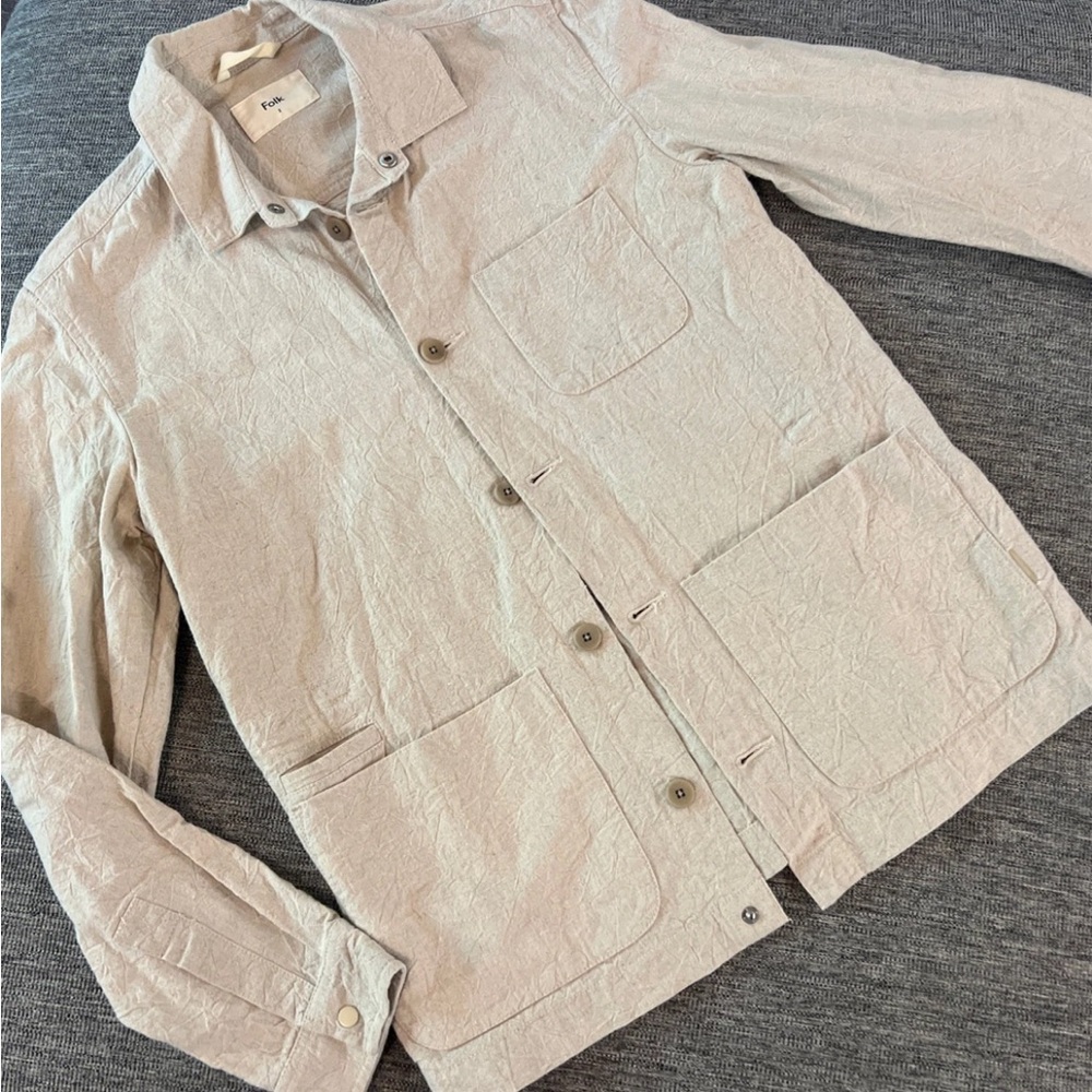 Men’s Folk Clothing Plinth Assembly Jacket Linen Sz 2 Small